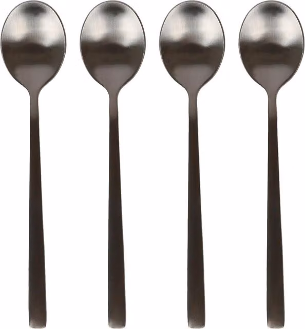 Argon Tableware Black Coated Stainless Steel Teaspoons, Set of 4
