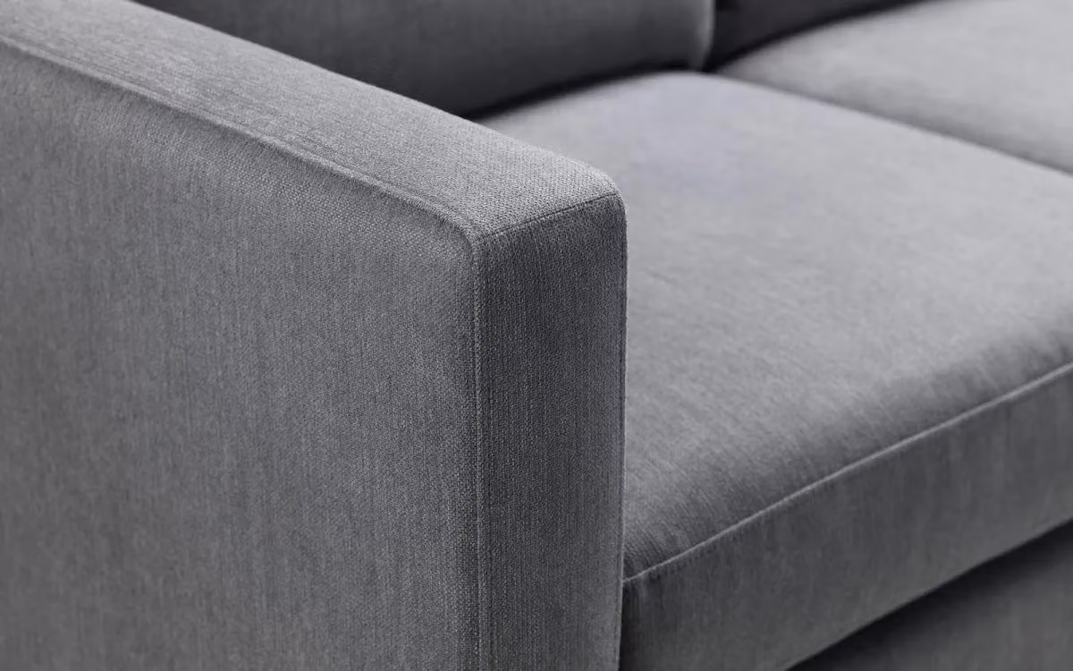 Ashfield Reversible Grey Linen L-Shape Corner Sofa with Matching Ottoman – 3