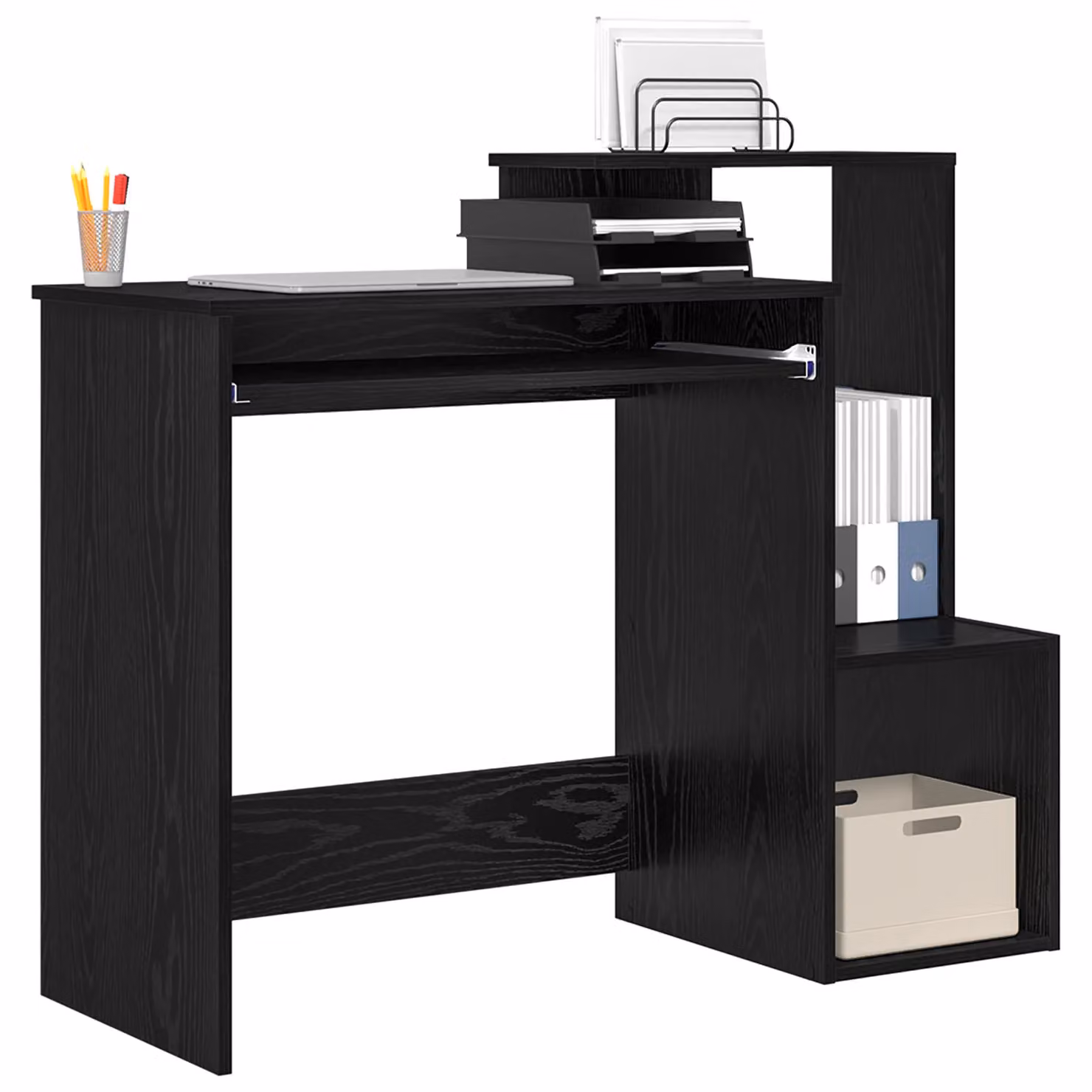 Berkfield Home Black Oak Computer Desk in Black Oak MDF – 3