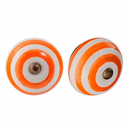 Nicola Spring Orange Ceramic Cupboard and Drawer Knobs, Pack of 24 – 2