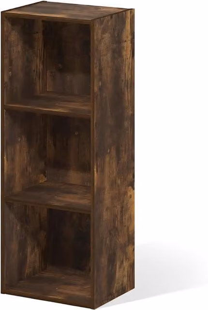 WALPLUS Compact Open Bookcase in Amber Pine, W: 30.48 cm, H: 79.98 cm