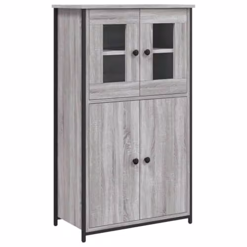 vidaXL Modern Grey Highboard with Hinged Doors and Internal Shelves, W/D/H: 62 x 32 x 106.5 cm – 1