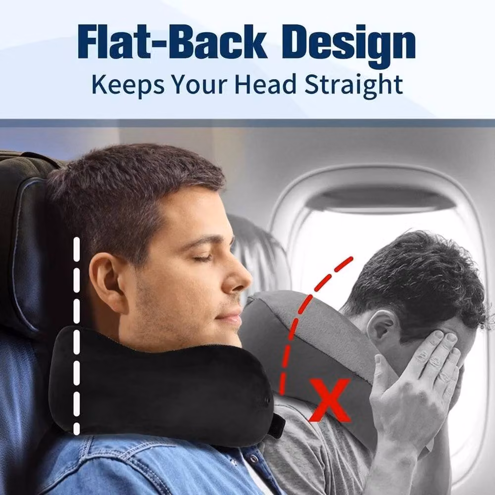 NESTLUNE Grey U-Shaped Memory Foam Travel Neck Pillow – 4