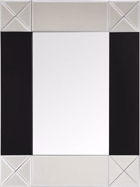 Orsina Boulevard Small Rectangular Wall Mirror with Black Bevelled Frame