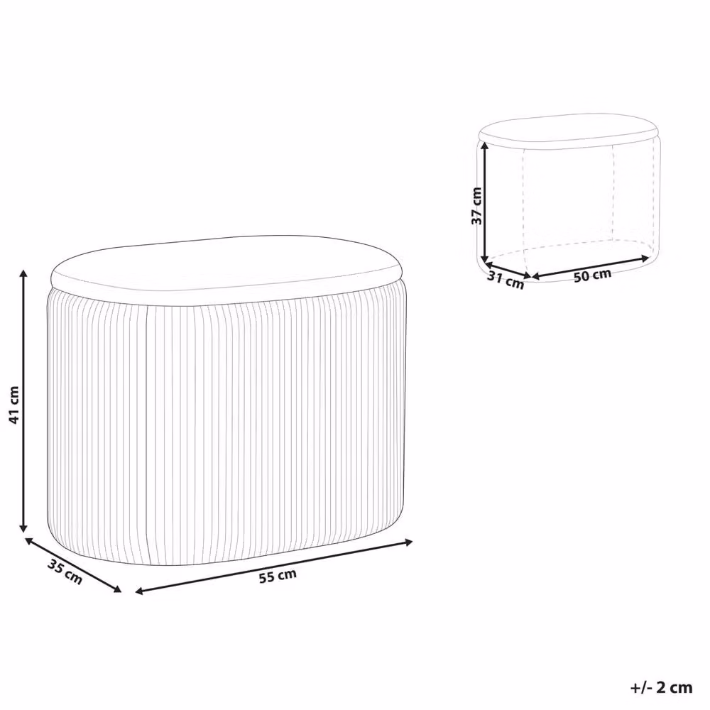 Wyld and Coco Light Grey Velvet Storage Pouffe – 3