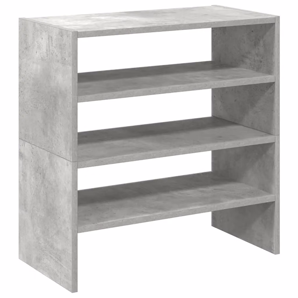 Berkfield Home Stackable Shoe Racks, 2 Pieces, Concrete Grey, W: 60 cm, D: 30 cm, H: 30.5 cm – 2