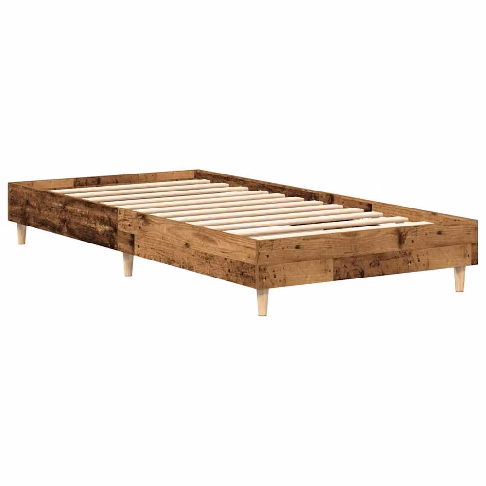 Berkfield Home Durable Rustic Bed Frame in Brown, W/D/H: 90 x 200 cm – 2
