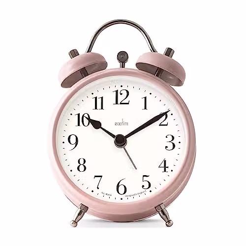 Acctim Shefford Analogue Quartz Tabletop Alarm Clock in Pink