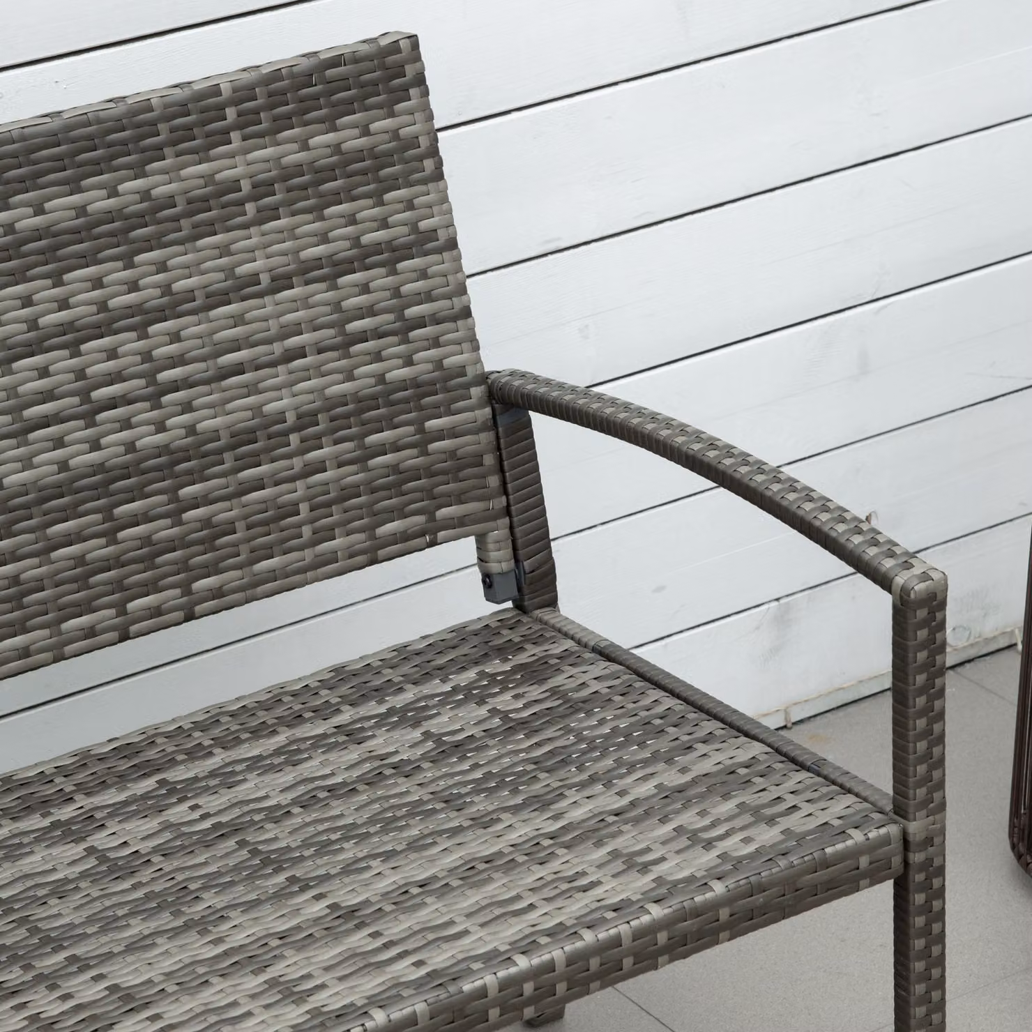 Outsunny 2 Seater Rattan Garden Bench in Grey – 4