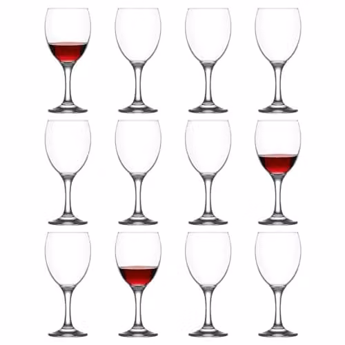 LAV Empire Wine Glasses, Pack of 12, Transparent, 340ml – 1