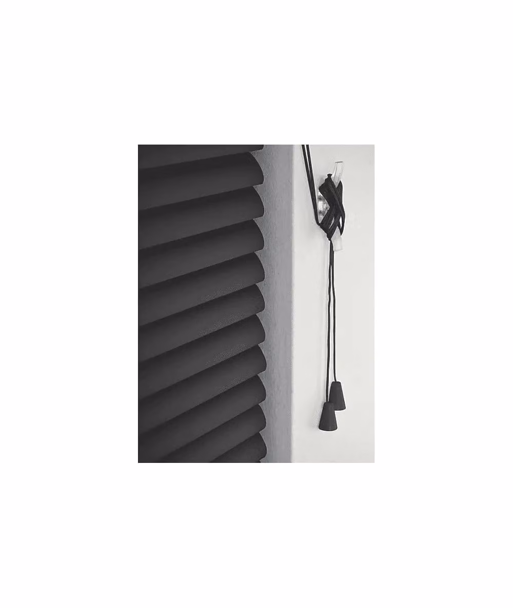 New Edge Blinds Black PVC Venetian Blind with 25mm Slats, W/H: 75 x 152 cm – 1