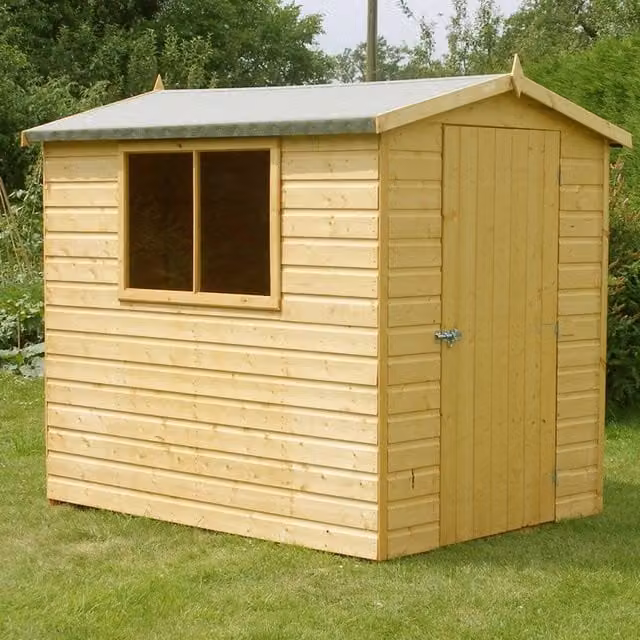 Shires Lewis Handmade Classic Gable Garden Shed in Light Brown