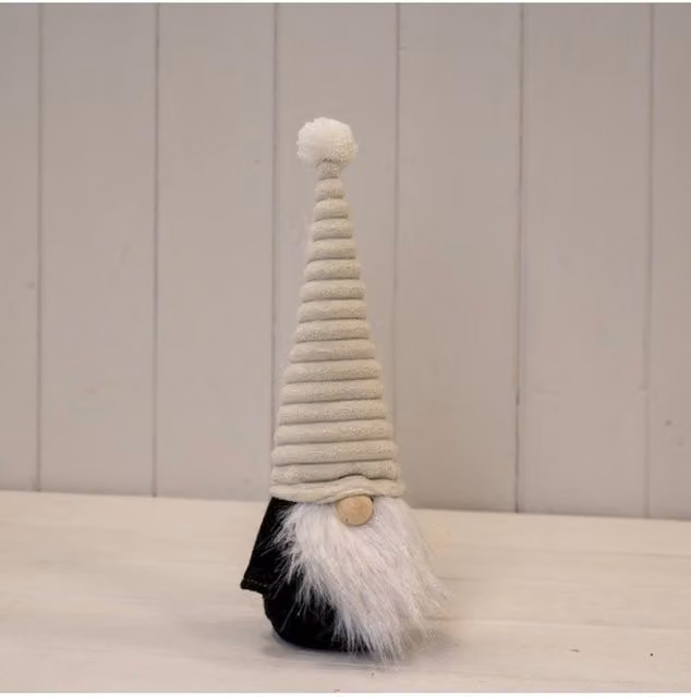 KDMD Cream Ribbed Christmas Gonk Tabletop Decoration