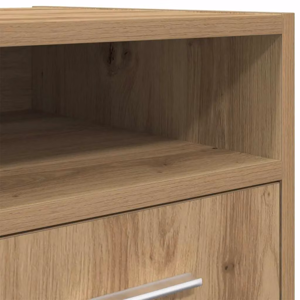 Berkfield Artisan Oak Home Cabinet with Wheels in Brown, W/D/H: 33 x 38 x 60 cm – 4