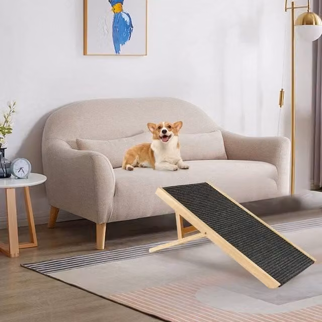 EONLION Lightweight Dog Pet Ramp for Cars and Vehicles in Natural Wood, W/D/H: 200 x 100 cm – 1