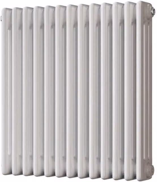 UK Radiators Alpha White 3 Column Traditional Cast-Iron Style Steel Radiator with Feet, W: 599 mm, H: 600 mm – 1