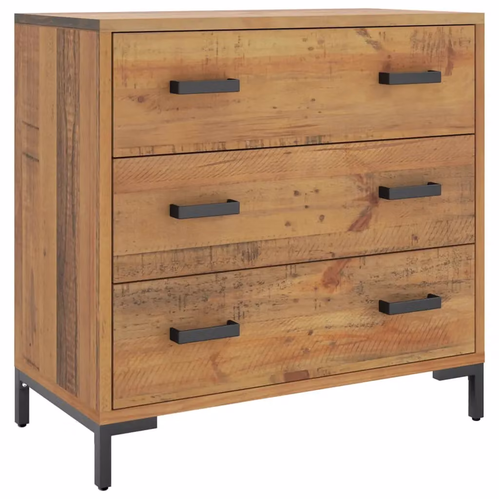 Berkfield Home Solid Pinewood Chest of Drawers in Brown, W/D/H: 75 x 35 x 70 cm – 2