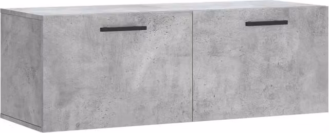 Berkfield Home Wall Mounted Cabinet in Concrete Grey, W: 100 cm, D: 36.5 cm, H: 35 cm