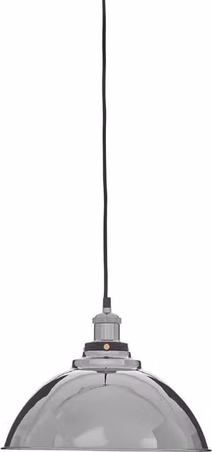 Orsina Industrial Aluminium and Metal Dome Pendant Light in Silver, Height Adjustable