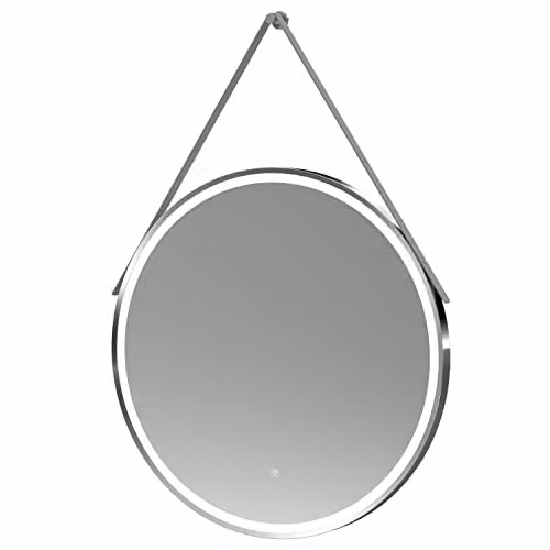 nuie LQ723 Salana Modern Wall Hung Framed LED Touch Sensor Bathroom Mirror in Grey and Silver, Width: 80 cm