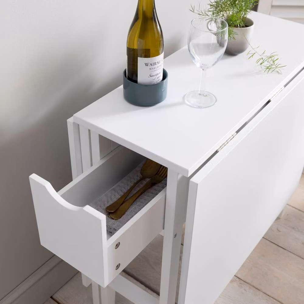 Nöa and Nani Gustav Folding Dining Table with Drawer in White and Grey – 2