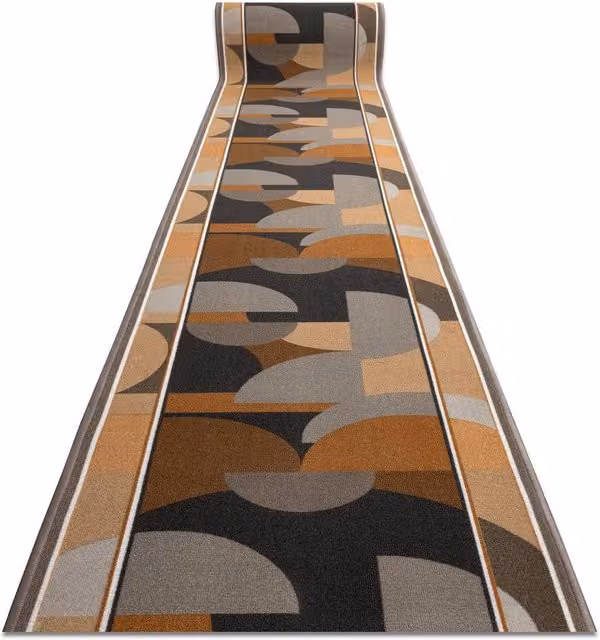 RugsX Malis Anti-Slip Abstract Runner in Beige and Multicolour, W: 100 cm, L: 300 cm – 1
