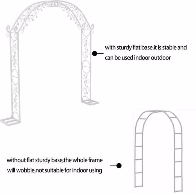 FLAVORA XXL Large Wedding Archway Backdrop in White, Modern Freestanding Metal Floral Garden Arch, W: 100 cm, D: 15 cm – 1