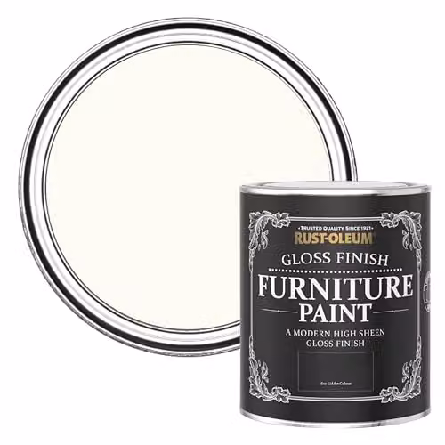 Rust-Oleum Gloss Furniture Paint Porcelain White 750ml – 1