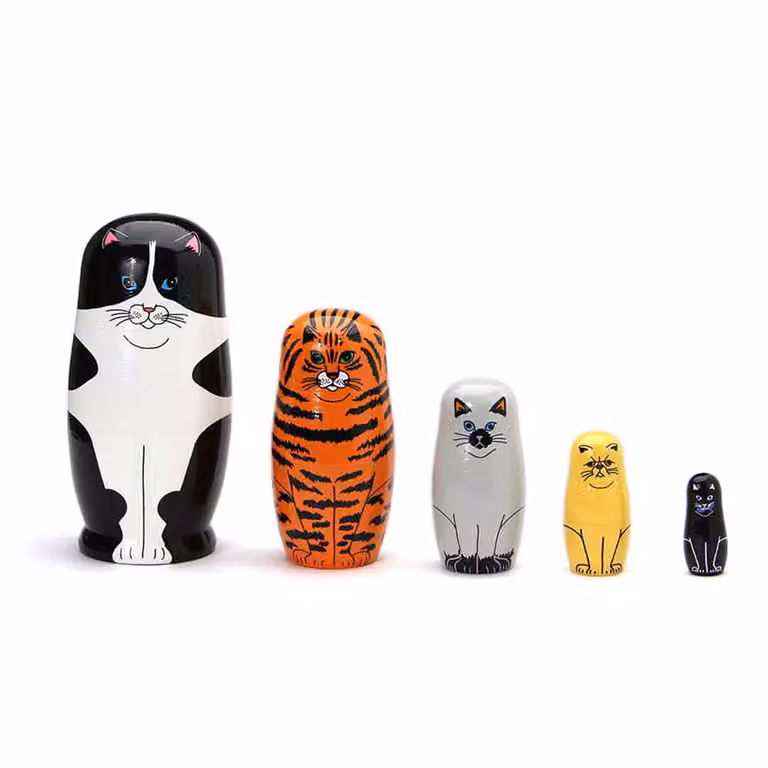 MIDORI KOMATSU × DETAIL Feline 5 Multicolour Animal Print Tabletop Decor