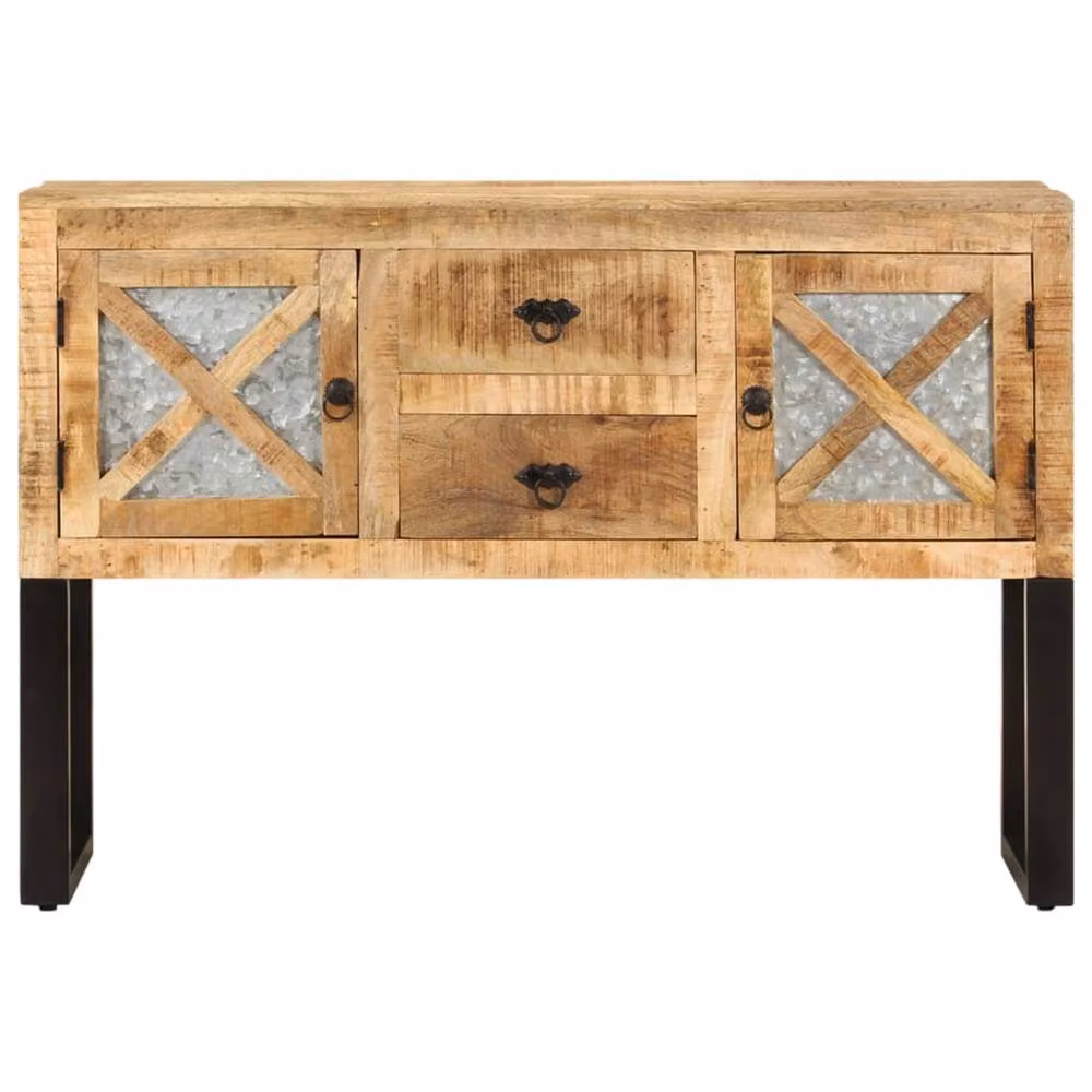 Berkfield Home Rustic Brown Mango Wood Sideboard, W/D/H: 110 x 30 x 74 cm – 2