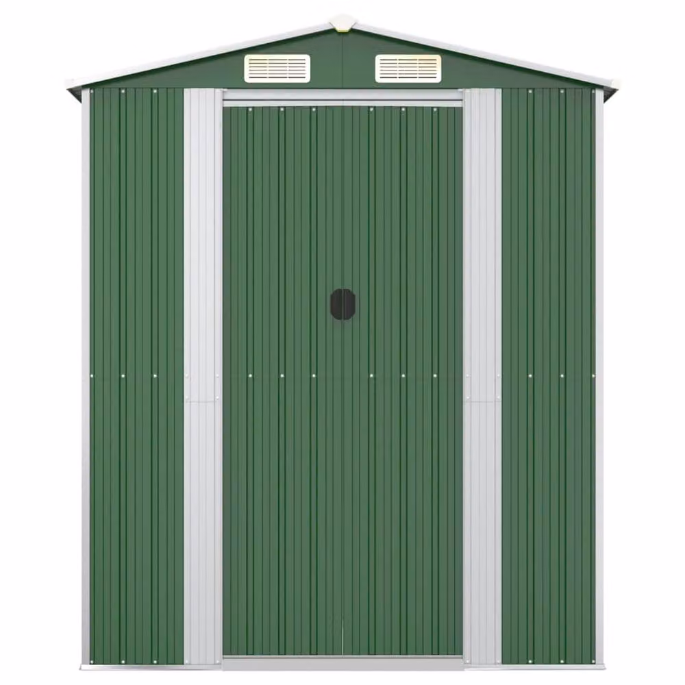 Berkfield Home Garden Shed in Green Galvanised Steel, W/D/H: 192 x 191 x 223 cm – 3