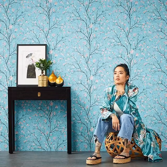 A.S. Création Metropolitan Stories 2 Floral Botanical Wallpaper in Green, Pink and Black – 1