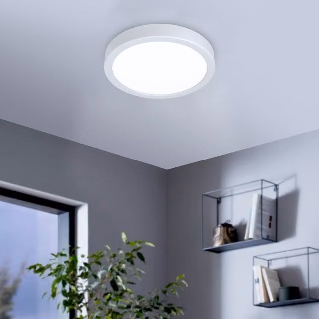 Eglo Fueva 6 Ultra-Slim Round LED Surface-Mounted Light, White