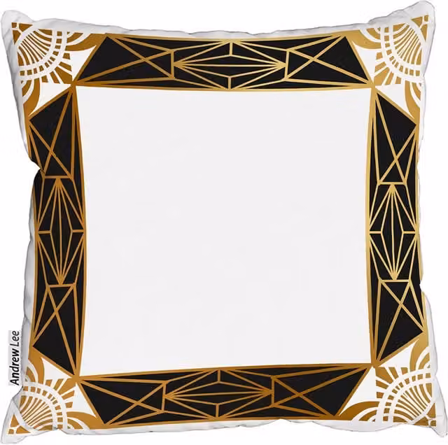 Andrew Lee Art Deco Graphic Square Cushion, Yellow, W: 60 cm, H: 60 cm
