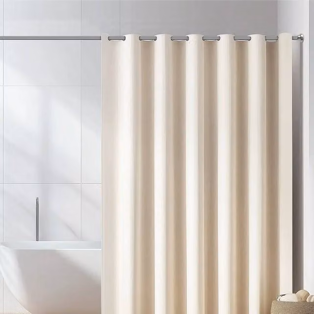 PAWNORA Silver Stainless Steel Extendable Shower Curtain Tension Pole, 105-175 cm