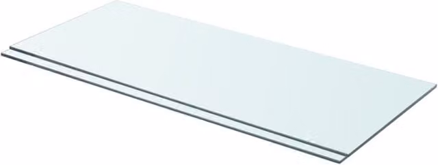 Berkfield Home 2-Piece Clear Glass Shelves, W: 70 cm, D: 30 cm