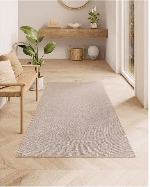 SONGMICS Vintage Rectangular Area Rug, Brown, Non-Slip Polyester and Felt