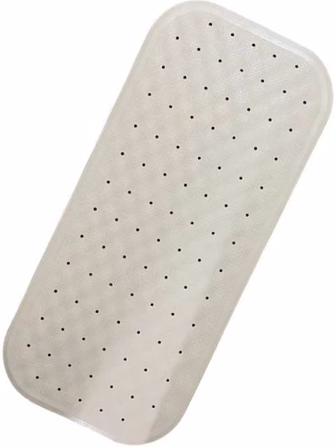 PAWNORA Non-Slip Rectangular Bath Shower Mat in White