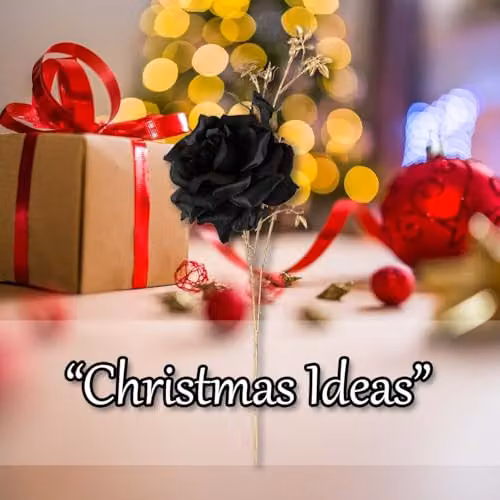 VFM e-Store Christmas Rose Spray Pick Decoration in Black, H 80 cm x W 16 cm – 4
