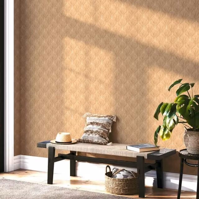 Erismann Avantgarde Gold Abstract Geometric Art Deco Pre-pasted Vinyl Wallpaper