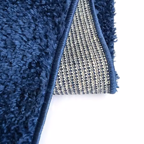 Modern Style Rugs Navy Blue Shaggy Bubble Design High Pile Rectangular Rug, W: 120 cm, L: 170 cm – 4