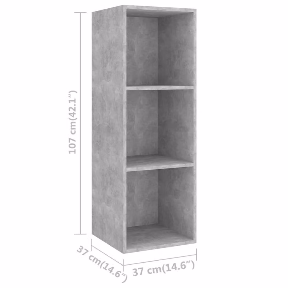 Berkfield Home Practical 3 Piece Modern TV Cabinet Set in Concrete Grey MDF – 4