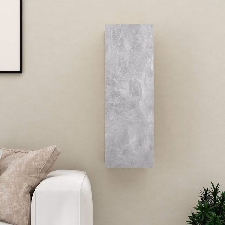 Berkfield Home Modern Wall Mounted TV Cabinet in Grey MDF, W/D/H: 30.5 x 30 x 90 cm