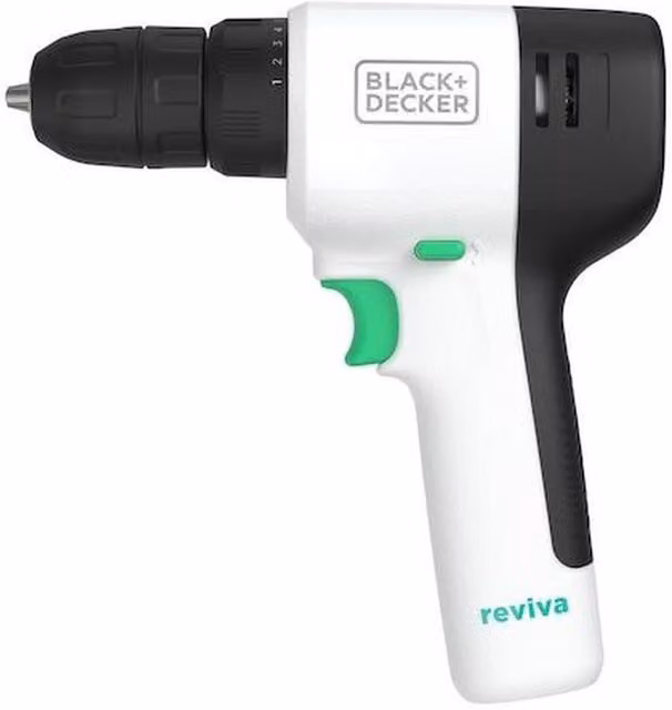 Black and Decker Reviva 12V Cordless Drill Driver, Black and Orange
