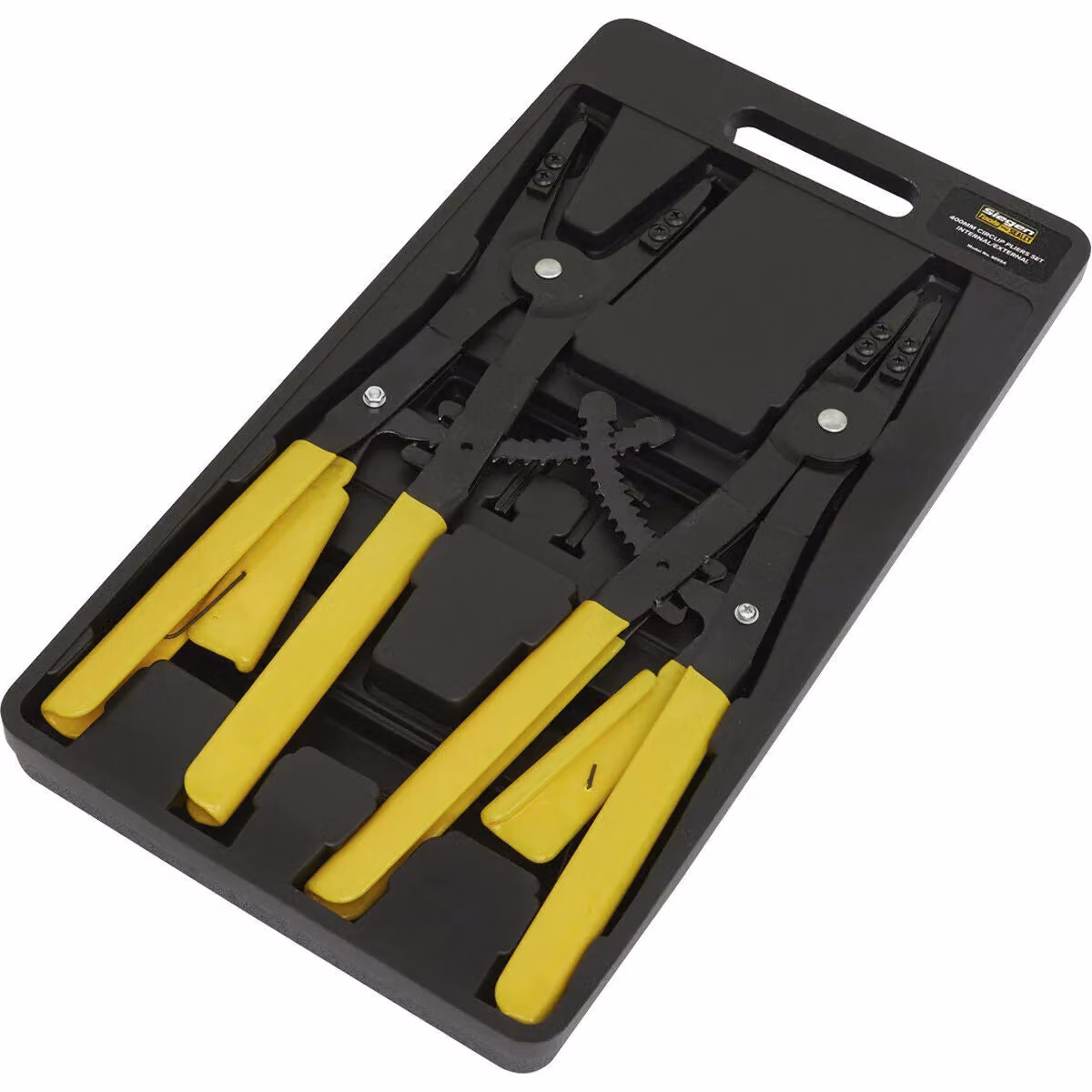 Loops 400mm Internal and External Circlip Pliers Set with Interchangeable Tips and Multicolour PVC Grips – 2