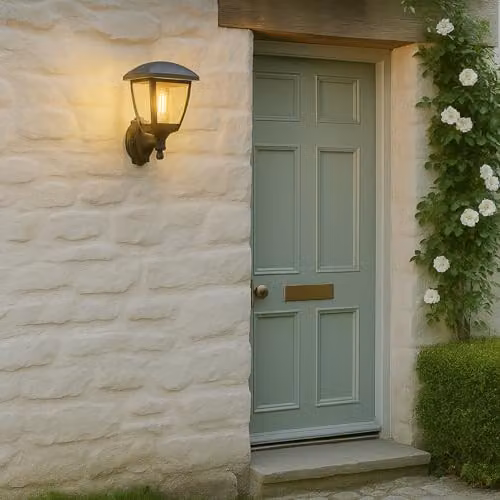 CGC Lighting Black Outdoor Wall Lantern with PIR Motion Sensor and Transparent Diffuser, IP44 Weatherproof Classic Design – 4