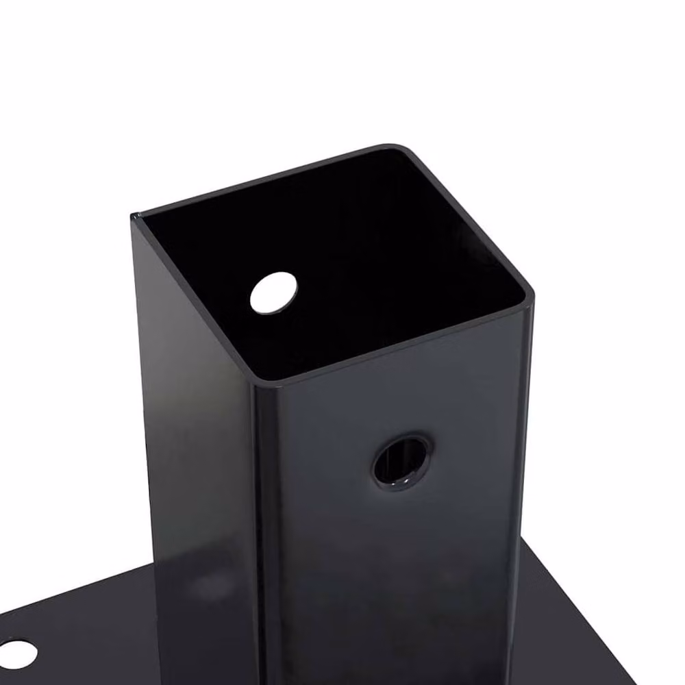 Berkfield Home Square Post Support Bases, 12 Pack, Anthracite, Powder-coated Steel, 71 x 71 mm – 3
