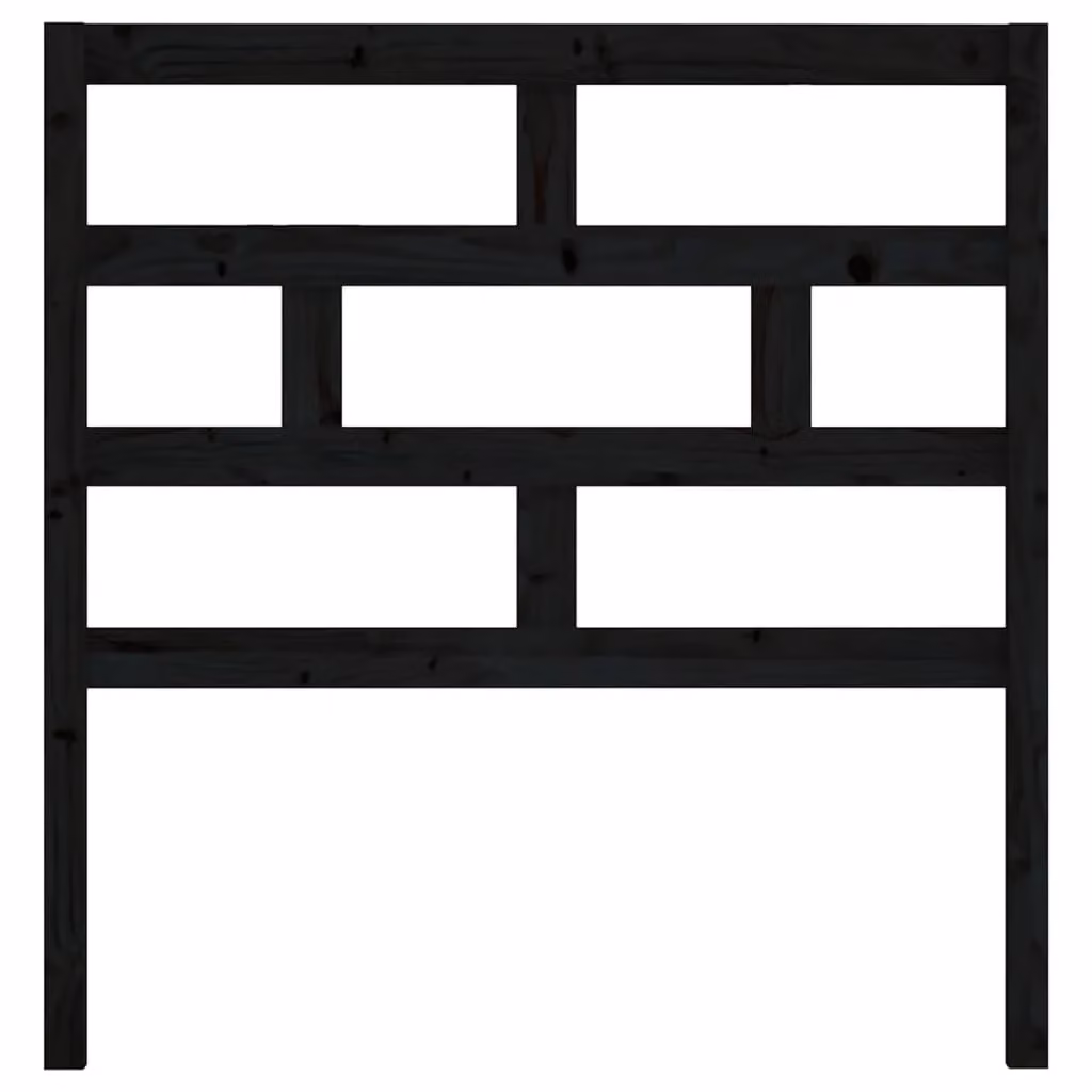 Berkfield Home Black Solid Wood Pine Bed Headboard, W/D/H: 81 x 4 x 100 cm – 3