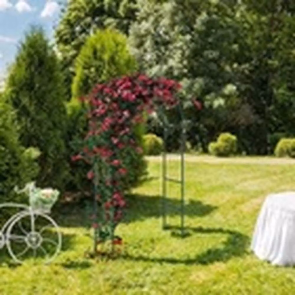 EONLION Metal Garden Arch Arbor for Climbing Plants and Wedding Decor, Green, H 240 cm x W 140 cm – 4