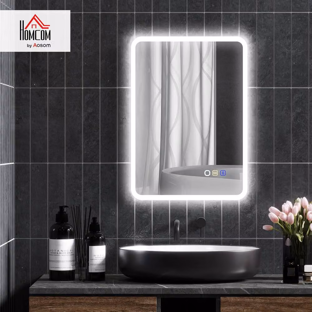STILVORA LED Bluetooth Bathroom Mirror in Silver – 3